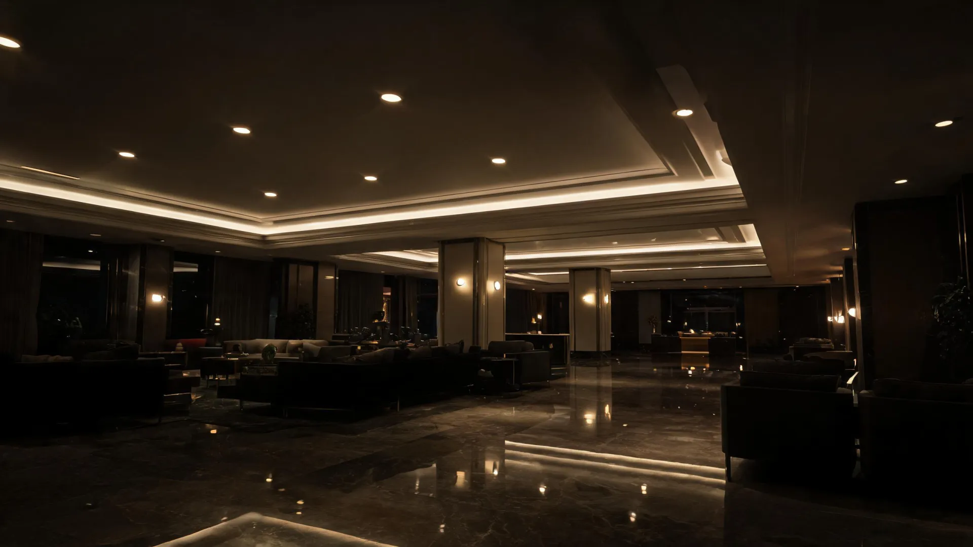 Osram commercial luminaires illuminating a hotel lobby